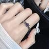 Japonês e Coreano Temperamento Arco Zircon Amor Anel de Abertura Personalidade All-match Doce Cool Branco Empilhado Nicho Anel de Dedo