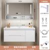 Nuevo Estilo Panel de Puerta de Roble Mesa de Lavado Combinación Lavabo Lavabo para Baño Crema Gabinete de Baño Integrado Lavabo