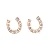 Pendientes de herradura simples transfronterizos metal diamante temperamento personalidad pendientes de dama joyería pendientes de nicho disponibles