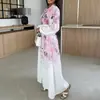 Verão 2026 Novas Roupas Femininas, Vestidos Europeus e Americanos de Comércio Exterior, Vestido Longo Casual Elegante Solto com Estampa de Plantas