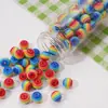 Ojo de Diablo de Resina Redondo Plano Rayas Arcoíris Cuentas Sueltas para Pulsera Hecha a Mano DIY Collar Accesorios de Joyería Materiales