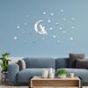 JM62 Março menina brilhante estrelas espelho acrílico autoadesivo três-dimensional adesivos de parede decoração quarto de menina layout de adesivos