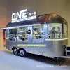 Carrito de comida comercial de acero inoxidable pulido espejo para áreas escénicas y calles comerciales, carrito de snacks móvil para puestos callejeros de té de leche, café y helados
