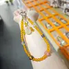 Cadena de Teléfono Colgante de Caqui de Nuevo Estilo para la Buena Suerte, Amuleto de Buena Suerte, Llavero de Pulsera con Cuentas de Cristal Fresco de Verano