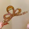 Pinza de sujección con lazo morado perlado de alta calidad para mujer, nuevo estilo 2025, pinza de tiburón grande para el pelo, pinza de pelo elegante