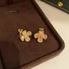 Flor de Cristal Laranja Claro Flor de Zircônia Clipe de Orelha Feminino para Não Furado Acessório de Cabelo Brincos Estilo Vintage Design Único Joia de Orelha para Mulheres