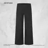 Calça Casual Lisa Marca Tendência Estilo Vibe Design Americano Zíper Lateral Barra Larga Solta Calça Longa