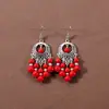 Pendientes Bohemianos Europeos y Americanos con Borlas y Turquesa, Pendientes de Estilo Étnico Retro, Joyería para Orejas Única y Elegante Estilo Tibetano