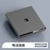 Painel de Tomada com Interruptor Embutido Tipo 86 Cinco Furos com Interruptor de Parede Tomada de 5 Furos Painel de Tomada USB Poroso Cinza