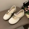 Zapatos de mujer versátiles de punta redonda, corte bajo, estilo vintage, que combinan bien con faldas, zapatos Mary Jane de tacón grueso, nuevo estilo francés blanco verano-otoño 2026