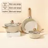 Conjunto de Panelas Transfronteiriço Panela Antiaderente Panela de Pedra Maifan Frigideira Panela de Sopa Fogão Universal Conjunto de Quatro Peças Panela Doméstica para Cozinhar