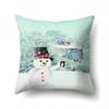 Nueva Funda de Almohada de Poliéster de Muñeco de Nieve Navideño