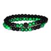 Pulsera Transfronteriza Nueva de Ágata Escarchada de 6 mm Microincrustada en Cobre Zircón Elástica Traje Pulsera de Cuentas para Pareja