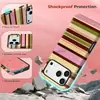 Funda de teléfono popular de Shopee con rayas rosa y marrón retro, funda de película dos en uno para iPhone 17, funda protectora para Apple 18pm