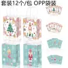 Bolsa de papel kraft con calcetines navideños, alce, muñeco de nieve, árbol, dulces, regalo, BD055D