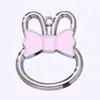 Accesorios Cruzados para Manualidades de Conejo Hueco Color Macarrón Aleación Pintura en Spray Accesorios para Llavero Gato KT Colgante