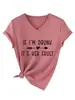 Si estoy borracho es su camiseta casual y cómoda de manga corta con cuello en V para mujer de Amazon eBay sitio independiente