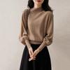 Suéter de Punto de Manga Larga con Cuello Medio para Mujer, Nuevos Colores 2024 en Stock, Otoño e Invierno, Multicolor, Corte Holgado, Manga Larga, Capa Base Adelgazante