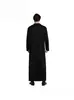 Traje Religioso para Role-Playing de Padre no Palco de Halloween Cor Sólida com Cruz Traje Longo de Padre Pronto para Venda