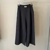 Pantalones de Traje Casual de Pierna Recta Estilo Old Money para Mujer, Nuevos de Otoño de Cintura Alta Plisados Caídos Largos hasta el Suelo Casuales