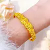 Pulsera Floral de Latón Chapado en Oro Incrustada con Diamantes con un Toque Lujoso y Sofisticado, Brazalete Abierto de Oro Clásico y Sencillo Que No Se Desvanecerá con el Tiempo