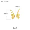 Aretes de Mariposa para Mujer, Aretes Vintage DIY, Monturas para Cuentas de Ámbar, Aretes Chapados en Oro de 18K