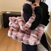 Bolsos para Mujer, Nuevos Estilos Otoño e Invierno, Versátiles y Sencillos, Bolsos de Felpa, Gran Capacidad, Bolsos de Mano Tote, Bolsos de Compras, Bolsos de Hombro