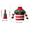 Decoraciones navideñas transfronterizas: Funda sin rostro de Rudolph para botella de vino, funda de punto a rayas de Santa para botella de vino, decoración de mesa