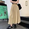 Falda Yamamoto de textura fina de verano para mujer estilo holgazán falda paraguas plisada retro japonesa falda larga por encima de la rodilla