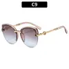 Moda Europeia e Americana Óculos de Sol Cat-Eye Elegantes de Armação Grande Festa Exterior Dirigindo Proteção Solar Personalizados Tendência Óculos de Sol Femininos Transfronteiriços