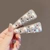 Pinza BB Brillante de Perlas y Pedrería Pesada, Pinza de Flequillo de Moda, Pinza para el Cabello de la Frente de Alta Gama y Exquisita, Pinza Lateral Personalizada de Nicho