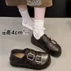 Nueva colección de principios de otoño de 2026: Mocasines de plataforma de cuero genuino para mujer, zapatos pequeños de cuero negros, zapatos Mary Jane, zapatos de vestir versátiles