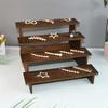 Estante con Forma de Escalera de Madera Maciza al por Mayor, Estante Ampliado para Almacenamiento de Pulseras, Estante de Exhibición para Cuentas Budistas y Joyería, Soporte de Exhibición para Pasadores