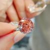 Europeo y Americano Más Vendido Corte Nido de Pájaro Diamante de Alto Carbono Color Cristal Rosa Tesoro Aretes Collar Anillo traje Alto Sentido