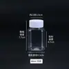 30 Garrafas Plásticas Quadradas de 50ml para Artesanato com Contas, Garrafas Plásticas Transparentes, Pequenas Garrafas Plásticas PET para Remédios, Frascos de Amostra de Boca Larga com Tampas