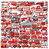 50 Pegatinas de Graffiti de Camiones de Bomberos, Dibujos Animados Transfronterizos Personalizados para Niños, Pegatinas Decorativas Guka para Tazas de Agua, Teléfonos Móviles, Patinetas