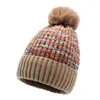 Chapéu Quente de Inverno para Mulheres, Novo Chapéu de Tricô Espessado com Pelúcia, Chapéu de Lã Versátil Resistente ao Frio para Mulheres Atacado