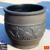 Jarrón de Flor de Loto, Pecera Tradicional, Tanque de Agua de Cerámica, Recipiente de Cerámica Estilo Antiguo, Tarro para Verduras encurtidas, Jarrón de Pie, Pecera para Peces Dorados, Maceta sin Agujero