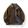 Compra Grupal En Stock Al Por Mayor Solapa Bloqueo de Color Holgada Chaqueta de Moda Tendencia Casual Versátil Ropa Exterior Deportiva Tendencia