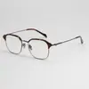 Armações de Óculos de Titânio Puro para Mulheres, Óculos Retro de Titânio com Armação Completa Estilo Sobrancelha, Podem Ser Personalizados com Lentes de Grau para Miopia M8137