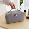 Bolsa de cosméticos de PU transfronteriza, gran capacidad, alta calidad, portátil, bolsa de almacenamiento de cosméticos de viaje, bolsa de lavado portátil
