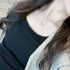 Collar de Lujo Ligero Corazón Gota de Agua Alas de Ángel para Mujer Cadena de Clavícula de Nicho de Lujo Ligero Gama Alta 2025 Nuevo Versátil