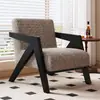 Silla Richard Estilo Chino Sofá Individual para Sala de Estar Silla de Sofá de Diseñador Balcón Retro Francés Ocio Silla de Sofá de Madera Maciza