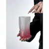 Vaso de Agua para el Hogar de Vidrio Esmerilado Sentido del Diseño Gradiente Polvo Taza de Café Diseño de Nicho Whisky Sentido Premium Vaso de Cerveza