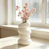 Jarrón de plástico de plumas de ganso de venta caliente transfronterizo estilo nórdico, adorno de arreglo floral de imitación de cerámica para decoración de sala de estar y mesa de comedor