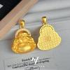 Colgante de Buda Sonriente Hecho Usando Métodos Tradicionales - Para Mujer Chapado en Oro con Incrustaciones de Diamantes Buda de Gran Barriga DIY Collar Trenzado