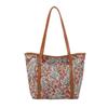 Bolsa Tote Floral Color-Blocking para Mulheres Verão 2025 Nova Floral Grande Capacidade para o Dia a Dia Ombro Mão