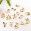 Acessórios para Joias DIY, Pingentes Pequenos de Liga Esmaltada, Acessórios de Pingente para Pulseira, Tags Florais com Letras Inglesas, 1 Peça