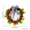 Novo Anel de Rattan de Natal Guirlanda de Frutas Vermelhas Decoração de Festa de Natal Enfeites para Pendurar na Porta Laço Xadrez Anel de Rattan de Frutas