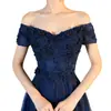 Vestido de Noche de un Hombro 2026 Nuevo Largo Azul Moderno y Elegante Vestido de Noche para Anfitriona de Banquete